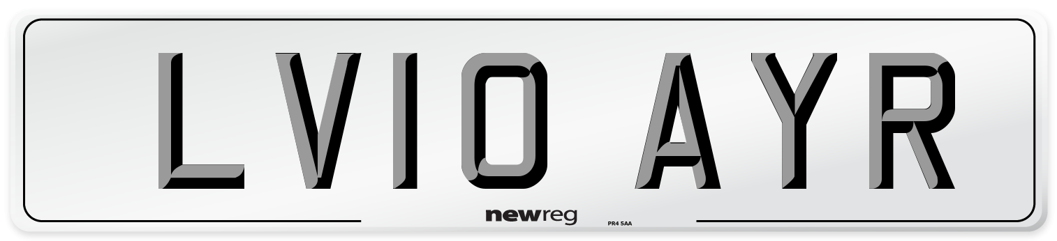 LV10 AYR Number Plate from New Reg